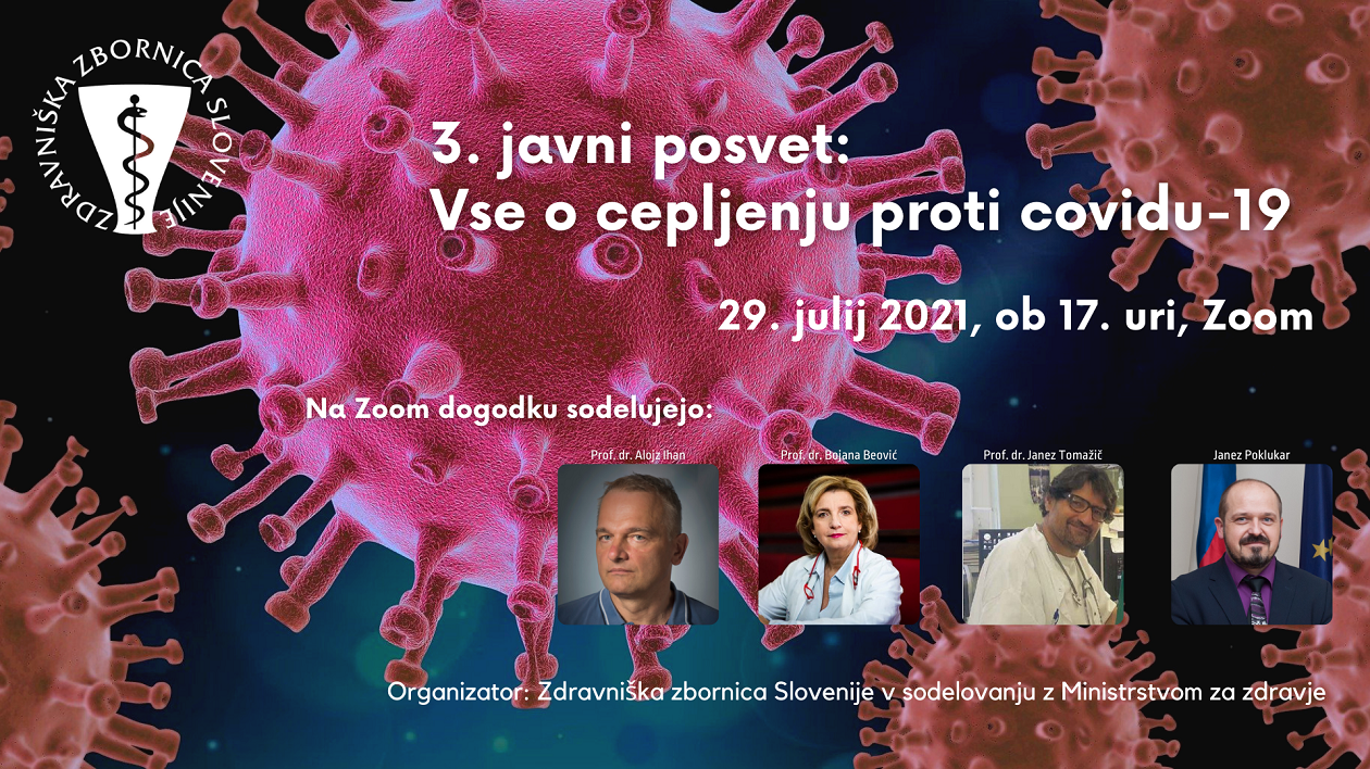 3. javni posvet: Vse o cepljenju proti covidu-19 (o varnosti in učinkovitosti cepiv), v četrtek, 29.7.2021 ob 17 uri (Zoom)