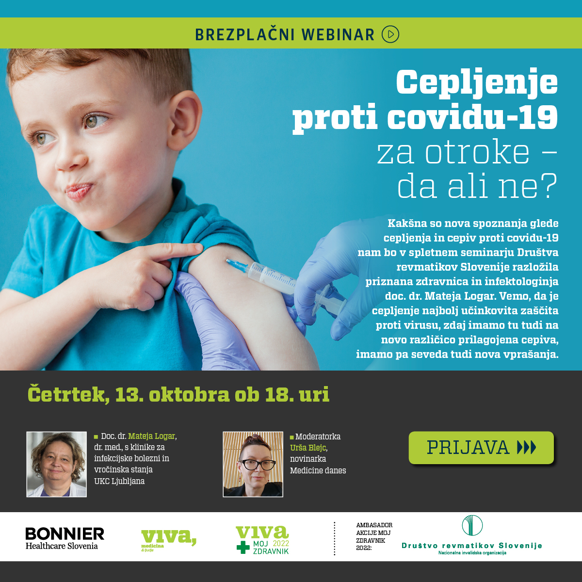 Brezplačni webinar: Cepljenje proti covidu-19 za otroke – da ali ne?