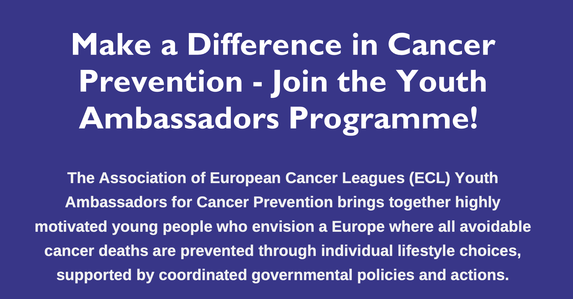 Razpis za mladega evropskega ambasadorja Kodeksa proti raku